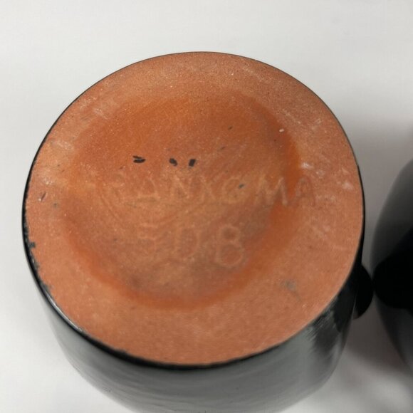 Frankoma Pottery Black Onyx Open Sugar and Creamer Set 5BD 5BA - Picture 8 of 8